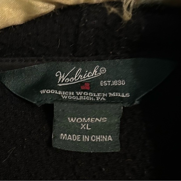 Woolrich Black Zipper Fleece Hoodie Jacket - Picture 4 of 5